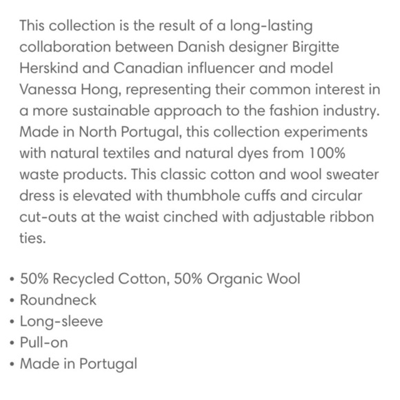 NWT Birgitte Herskind Dawn Cutout Organic Wool & Organic Cotton Sweater Dress XS - Picture 13 of 14